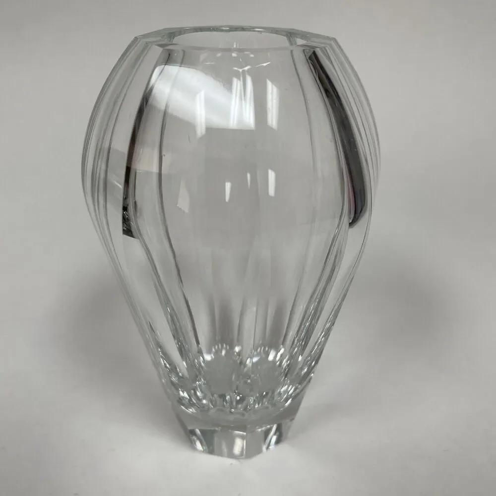 Moser Vase‎ Clear Glass Corsica Panels Almost 6